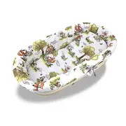 Set pentru landou/cosulet, Qmini, Cu protectie, saltea si pernuta, Din bumbac certificat Oeko Tex Standard 100, Fox on bikes Natural BYN6426972030595