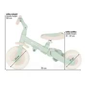 Tricicleta, Petite&Mars, Turbo, Editie limitata, 5 in 1, Multifunctionala, Vehicul de impins, Bicicleta cu/fara pedale, Cu maner de ghidaj, Detasabil, Roti din cauciuc, Pana la 25 kg, 1.5-5 ani, Green Twist BYN613480