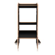 Turn de invatare Montessori, Lionelo, Cass, Functie de raft pentru carti, Pana la 30 kg, 12 luni - 6 ani, Din MDF si furnir, 3 trepte de inaltime, Negru BYNLO-CASS_BLACK_ONYX