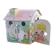 Casuta din carton pentru colorat ,   stimuleaza creativitatea copiilor   car boy safety