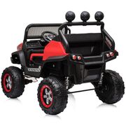 Masinuta electrica Chipolino OffRoad Mercedes Unimog cu scaun din piele si roti EVA red HUBELJMUNIM02R