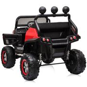 Masinuta electrica Chipolino OffRoad Mercedes Unimog cu scaun din piele si roti EVA red HUBELJMUNIM02R