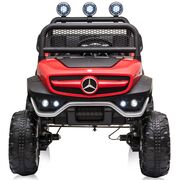Masinuta electrica Chipolino OffRoad Mercedes Unimog cu scaun din piele si roti EVA red HUBELJMUNIM02R