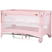 Patut pliabil Chipolino Glory cu laterala culisanta pink marshmallow HUBKOSIGL2504PM
