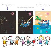 Set 4 caiete de colorat razuibile cu diverse teme si cu 12 culori, rechizite scolare, multicolor, 19 cm X 13 cm SUPKC_CAIETE_RAZ1