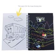 Set 4 caiete de colorat razuibile cu diverse teme si cu 12 culori, rechizite scolare, multicolor, 19 cm X 13 cm SUPKC_CAIETE_RAZ1