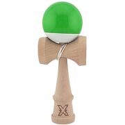 Kendama X 18 cm cu bilă cauciucată Verde/Alb – lemn natural, design premium, joc de dexteritate - ASC6427968007706