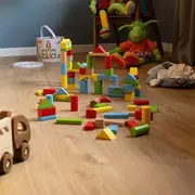 Cuburi pentru construit, din lemn, pentru copii, 100 buc, goki