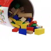 Cuburi pentru construit, din lemn, pentru copii, 100 buc, goki