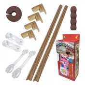 Pachet protectii copii, 13 piese, culoarea lemnului inchis