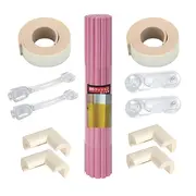 Pachet protectii pentru copii, 11 piese, crem roz