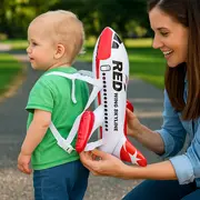 Perna bebelus tip rucsac, ham 3 in 1 ,   protectie cap si spate cu design avion