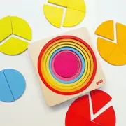 Puzzle stratificat, fractii si culori, din lemn, 21 piese, goki