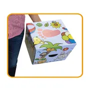 Suport picioare wc, scaunel inaltator pentru pozitia ghemuit pe toaleta in forma cubica, set 2 buc