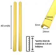 Banda protectie muchii si margini set 2 buc 40cm spuma galben pastel   carboysafety