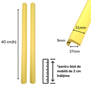 Banda protectie muchii si margini set 2 buc 40cm spuma galben pastel   carboysafety