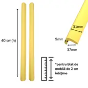 Banda protectie muchii si margini set 2 buc 40cm spuma galben pastel   carboysafety