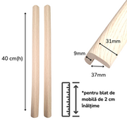 Banda protectie muchii si margini set 2 buc 40cm spuma lemn alb   carboysafety