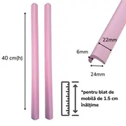 Banda protectie muchii si margini set 2 buc 40cm spuma mov pastel   carboysafety