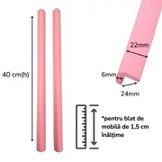 Banda protectie muchii si margini set 2 buc 40cm spuma roz pastel   carboysafety