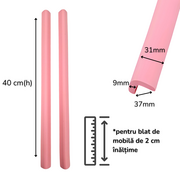 Banda protectie muchii si margini set 2 buc 40cm spuma roz pastel   carboysafety