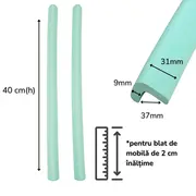 Banda protectie muchii si margini set 2 buc 40cm spuma verde pastel   carboysafety