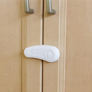 Blocator dulap, cu buton glisant, alb, set 2 buc