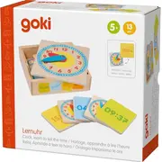 Ceas copii pentru invatarea orei ,   set educativ goki din lemn