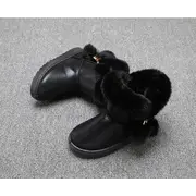 Cizme negre imblanite cu ciucurei LI002A-1-AC