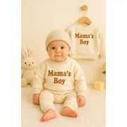 Costumas ivoire pentru baietei 2 piese - mama's boy trmb929