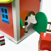 Ferma animalelor, cu 31 accesorii, de lemn, tip cabana, 3 ani+, goki