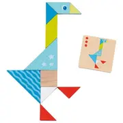 Joc tangram, pentru stimularea gandirii creative, din lemn, 3 ani+, goki