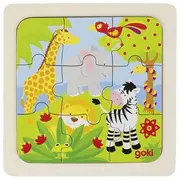 Puzzle de lemn, copii 2 ani+, set 4 buc, diverse modele ferma animale si viata din oceane, goki