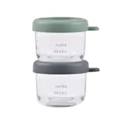 Set 2 recipiente ermetice sticla Beaba 150 ml Mineral Sage Green