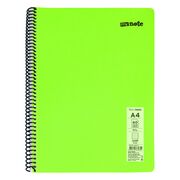 Caiet cu spira Mynote, format A4, 60 file offset 60 g/mp, liniatura dictando, coperta PP neon, mix de 8 culori BPTCCI0001658