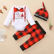Costumas din 3 piese pentru baietei - lovely santa baby mdms27