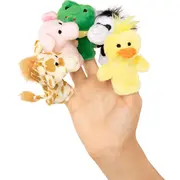 Papusi pentru degete, cu animalute, pentru copii, 1 an+, set 6 buc, goki