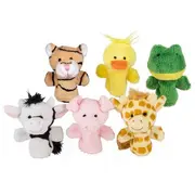 Papusi pentru degete, cu animalute, pentru copii, 1 an+, set 6 buc, goki
