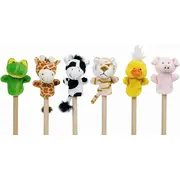 Papusi pentru degete, cu animalute, pentru copii, 1 an+, set 6 buc, goki