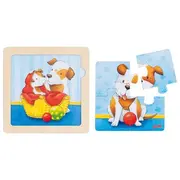 Puzzle educativ lemn 2 in 1 copii 1 an+ set 4 buc animalute   carboysafety