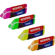 Radiera Kores Trino, design triunghiular, 2 bucati asortate/blister BPTCKS992511