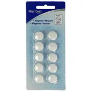 Set 10 magneti Westcott, d15 mm, alb, sustin 3/4 coli, 80g BPTCWS108000