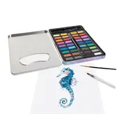 Set 36 culori Creative Craft, cutie metalica cu creion HB, pensula BPTCJK000510