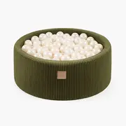 Piscina Uscata Cu 200 De Bile 7cm Meowbaby   Aesthetic, 90x30 Cm, Premium Velur Reiat   Corduroy Khaki Pjbbsakh9001