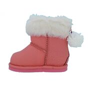 Cizmulite piele, Erika, imblanite, pentru fete (Culoare nappa: Fucsia, Marime: 22, Decor: Pon-Pon)