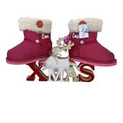 Cizmulite piele, Erika, imblanite, pentru fete (Marime: 20, Culoare nappa: Fucsia, Decor: Pon-Pon)