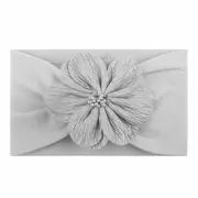 Bentita lata gri pentru bebeluse cu floare aplicata mbx-19025-2-r12
