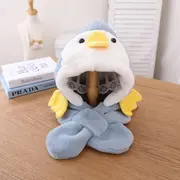 Caciulita bleu plusata pentru copii - pinguin adoctsc10-3-sa7