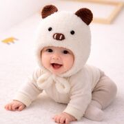 Caciulita alba pentru bebelusi - teddy mbwht105-3-sa8