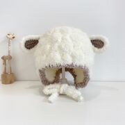 Caciulita alba pentru bebelusi cu urechiuse - happy mdht2023-21-1-ca5